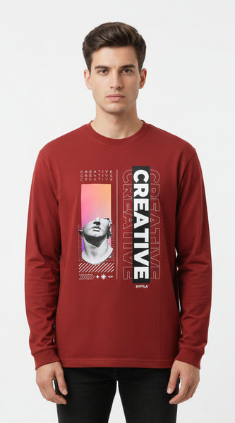 Creative Graphic Men's Full Sleeve T-Shirt | Byfila
