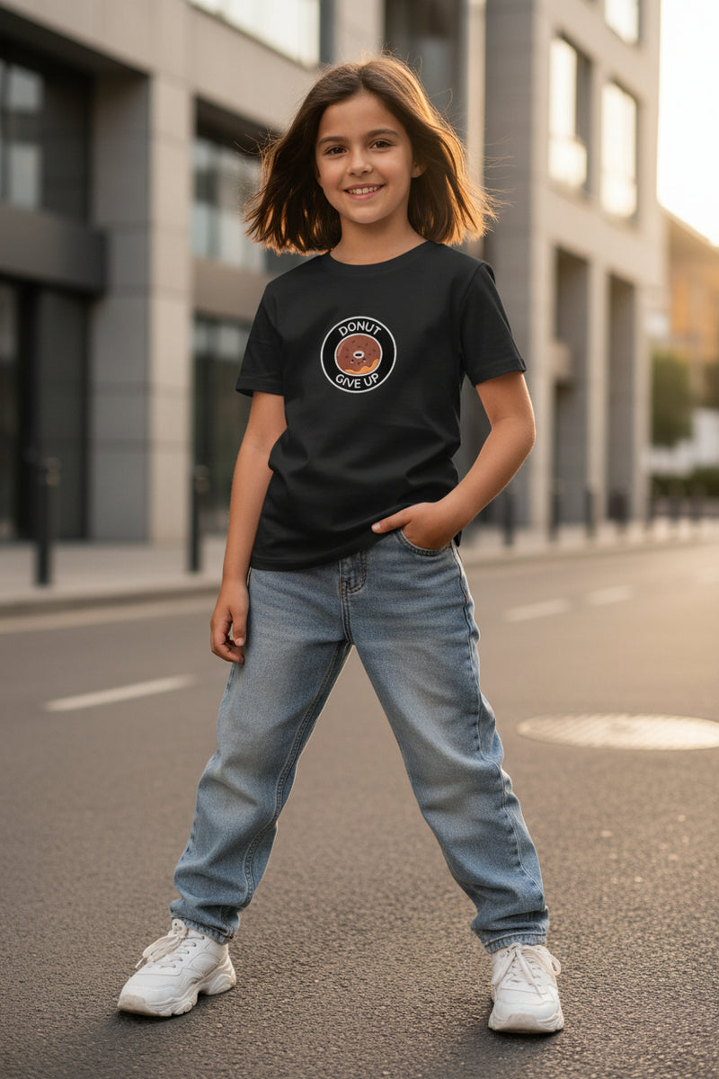 Black t-shirt on a white background