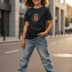 Black t-shirt on a white background
