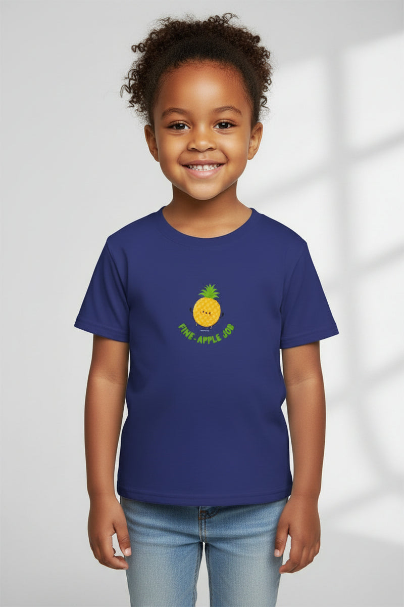 Blue t-shirt with customizable text or design area on a white background