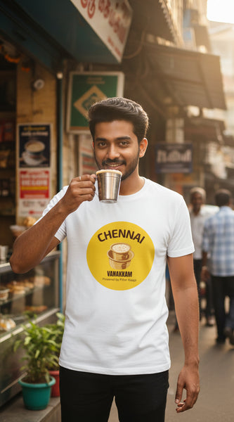 Chennai Vanakkam – Powered By Filter Kaapi T-Shirt