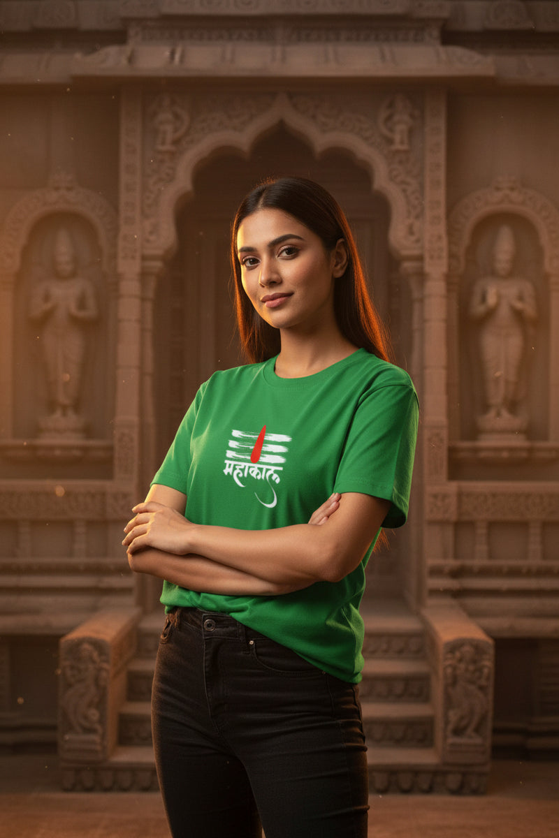 Green t-shirt with a skull wearing a crown and 'Born to be Wild' text on a white background
