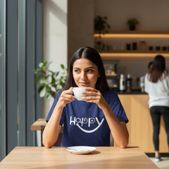 Happy Smiley Graphic T-Shirt for Men & Women royal blue