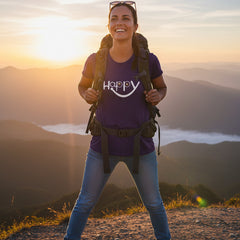 Happy Smiley Graphic Unisex Purple T-Shirt
