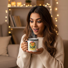 Mug with 'GOA' design being filled with hot liquid
