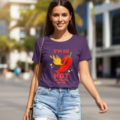 I'm So Hot Handle With Caution Purple Tee | Byfila