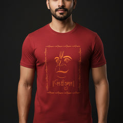 Red t-shirt on a light gray background