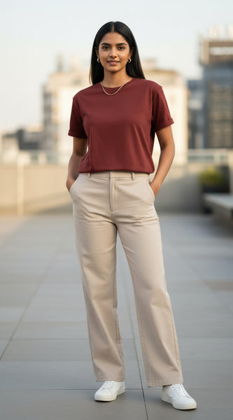 Plain Unisex Classic Crew T-Shirt | Everyday Essential | Byfila brick red